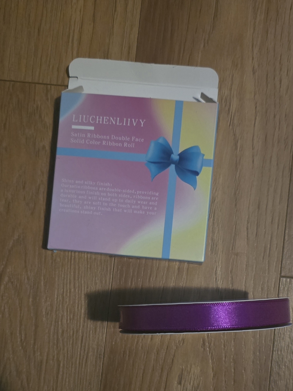 LIUCHENLIIVY Satin Ribbon Roll in Metallic Purple